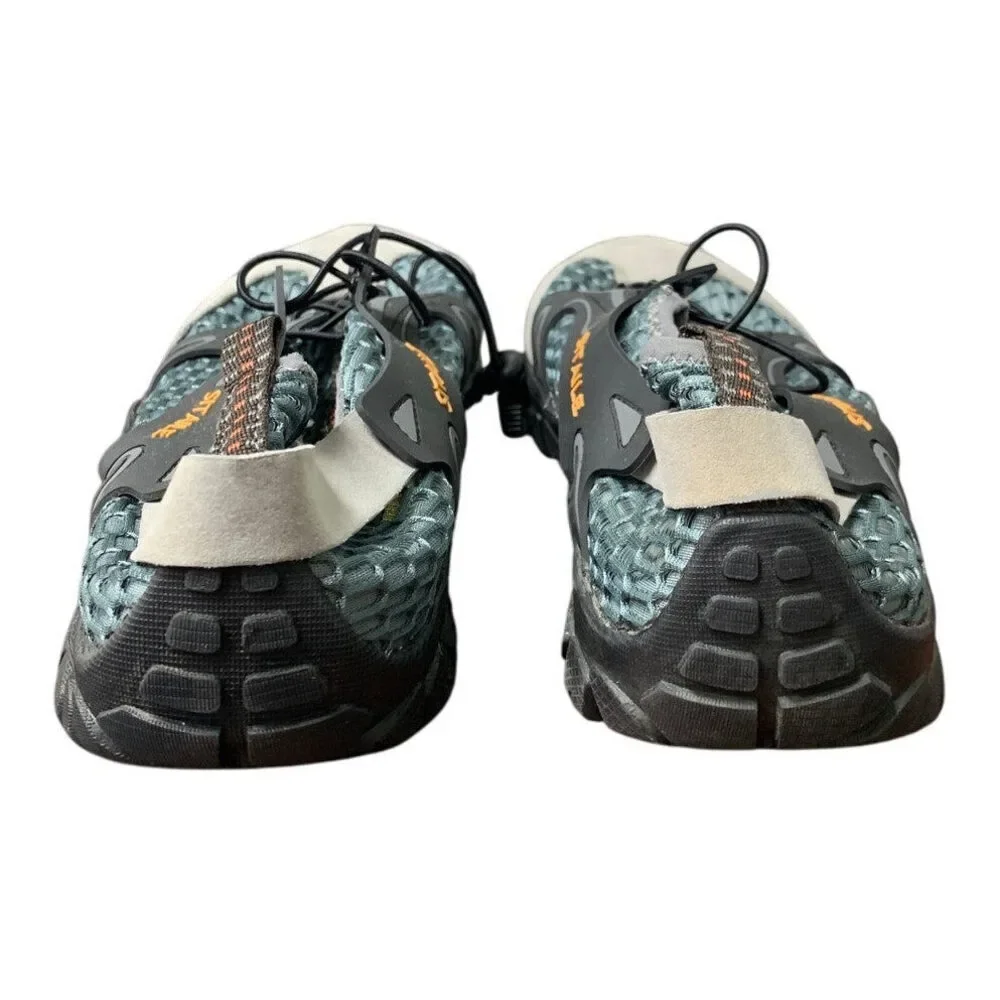 Sitaile Mens 12 Gray Elastic Lace Up Webbed Non Slip Urban Walking Sandal Shoes